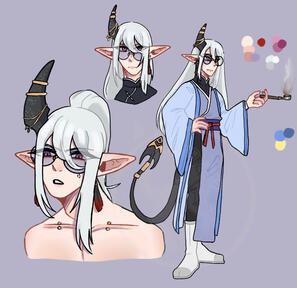 Reference sheet for Demon oc